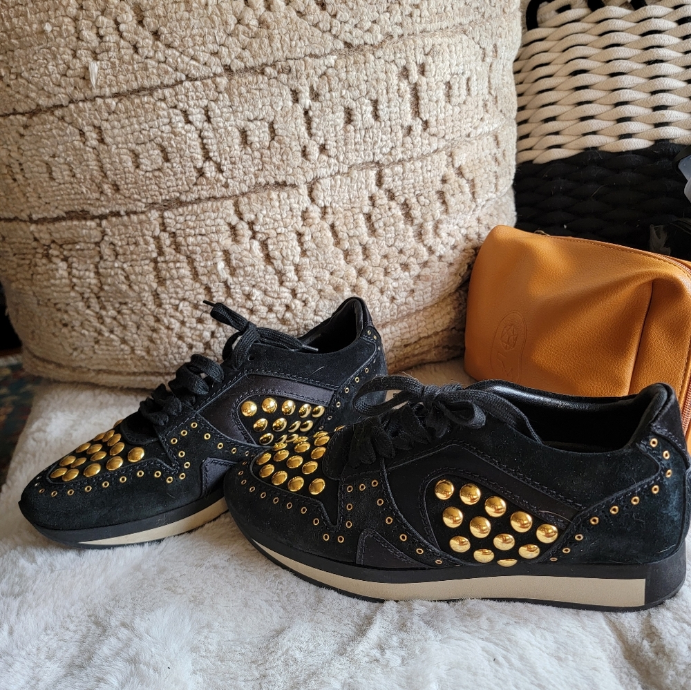 Designer Burberry Gold Studded Sneaker - Picture 5 of 5